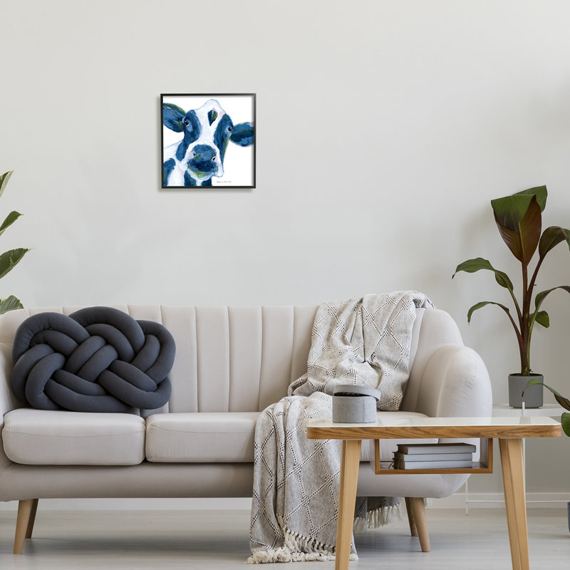 «Country Cow Face Farm Farm», impression, Giclée encadrée noir minuit, H 12 po x l 12 po x P 1,5 po