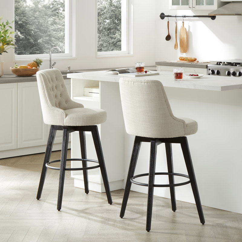 Tabouret pivotant Arjean, Lin lin, Tabouret de bar (siège d'une hauteur de 30 po)
