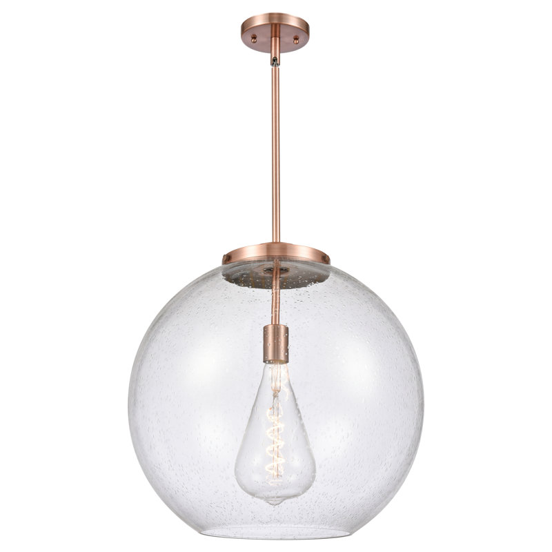 Luminaire suspendu sphère 1 lumière DEL Ralph, Grainé, Cuivre antique