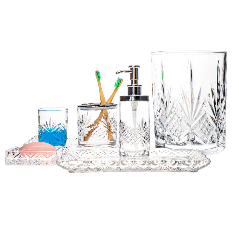 Elegant Rectangular Clear Glass Crystal Soap Dish