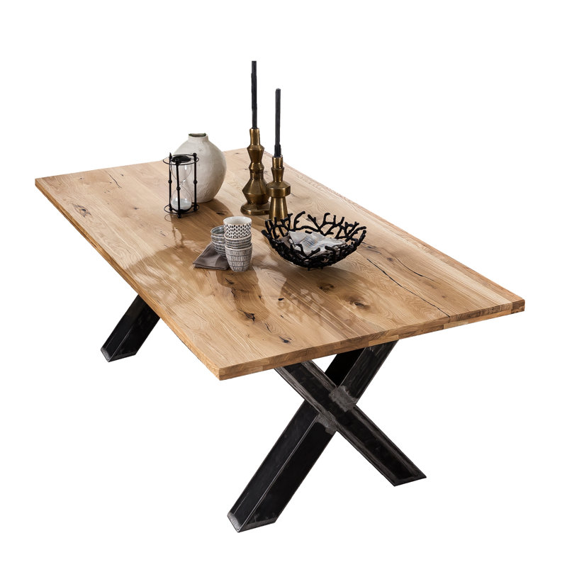 Irwin Oak Rectangular Wood Top Dining Table, 75 cm H x 240 cm L x 100 cm W