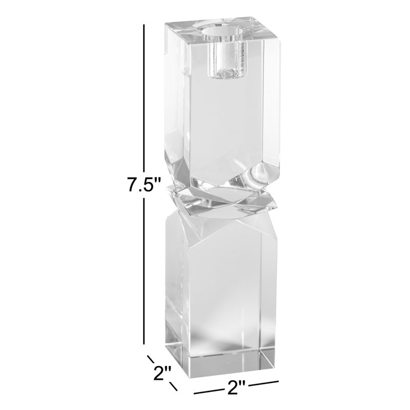 Bougeoir en verre Verdun Artistry, Uni, transparent, H 7,5 po x l 2 po x P 2 po