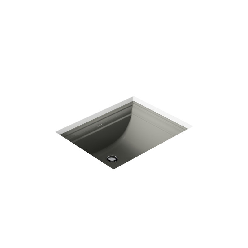 Memoirs® Vitreous China Rectangular Undermount Bathroom Sink with Overflow, Thunder Gray