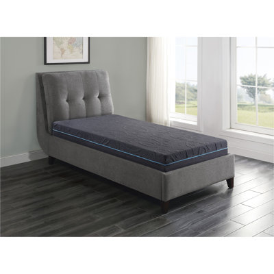 Matelas hybride ferme en mousse à mémoire de forme infusée de gel, gris foncé