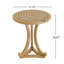Table d'appoint ronde en bois naturel avec base en lattes courbées