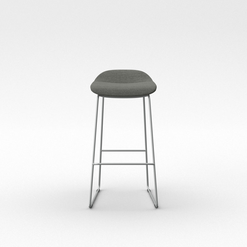Tabouret Lilly , Mélange de polyester Gibraltar, Argent, Tabouret de bar (siège d'une hauteur de 30 po)