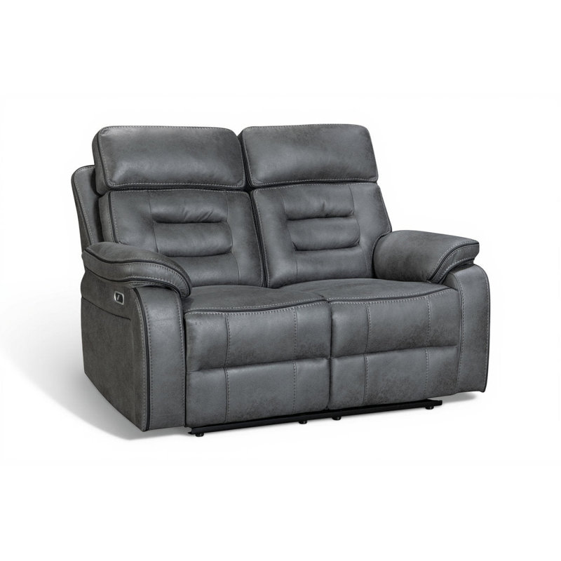Bittany 2 Seater Faux Leather Electric Reclining Sofa, Power - Push Button