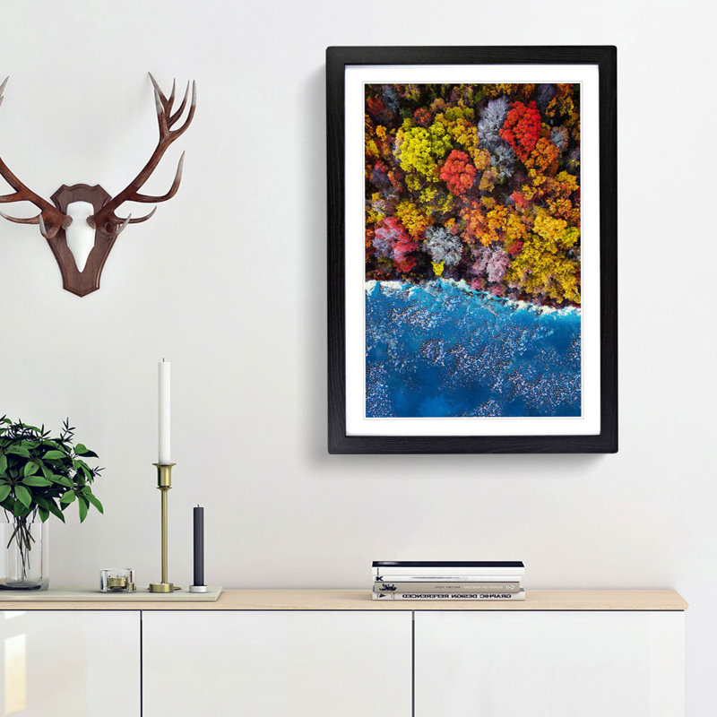 Forest View - Picture Frame Graphic Art Print, 87cm H x 62cm W x 2cm D, Black Framed