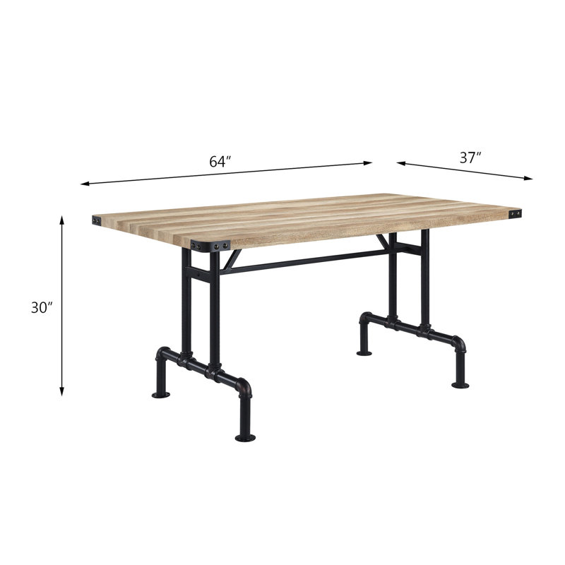 Table rectangulaire de style moderne avec des pièces élégantes de style chêne et métal
