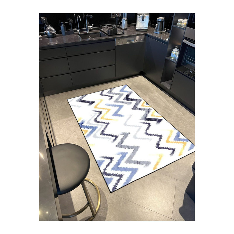 Tapis décoratif multicolore à motif géométrique multicolore Cross, Tapis de couloir 2 pi 6 po x 6 pi 7 po