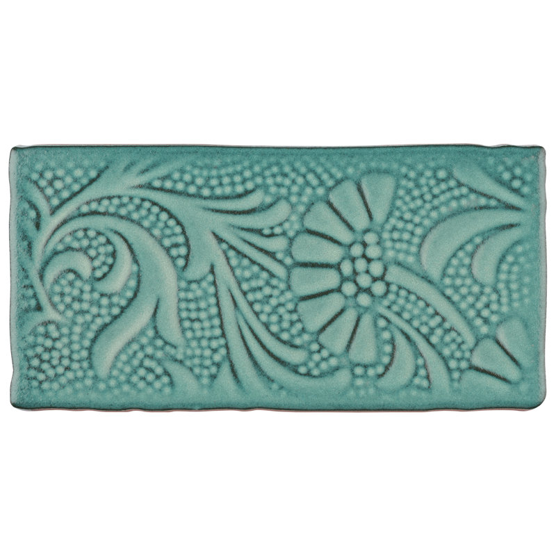 Antic Feelings 3" x 6" Ceramic Patterned Subway Tile, Feelings Lava Verde