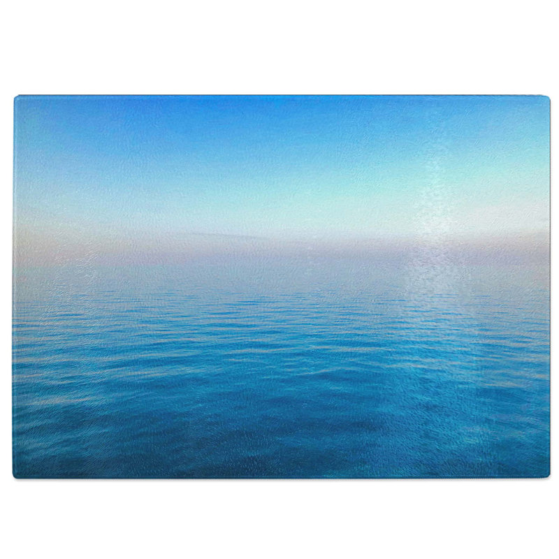 Tempered Glass Peaceful Horizon Chopping Board, 39 cm W x 28.5 cm L
