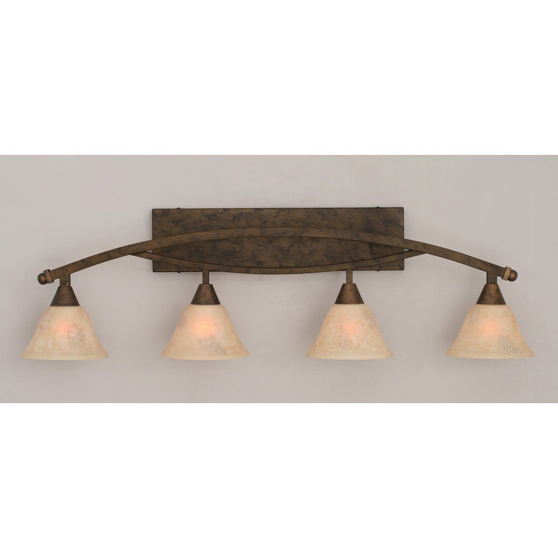 Eisenhauer 4-Light Dimmable Bath Bar, Bronze, Italian Marble