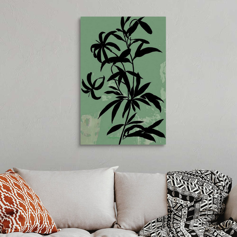 «Green Silhouette I», art mural sur toile, Toile tendue, H 36 po x l 24 po