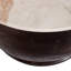 Table d'appoint ronde moderne avec plateau en marbre pour salon - Table d'appoint sculpturale en bois de manguier, profil étroit, idéale pour la chambre - 40,6 cm, brun et beige