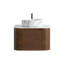 Meuble-lavabo mural de 61 cm (24 pouces) avec lavabo rond à rayures blanc Carrara et tiroir de rangement-837719042-837719046-837719069