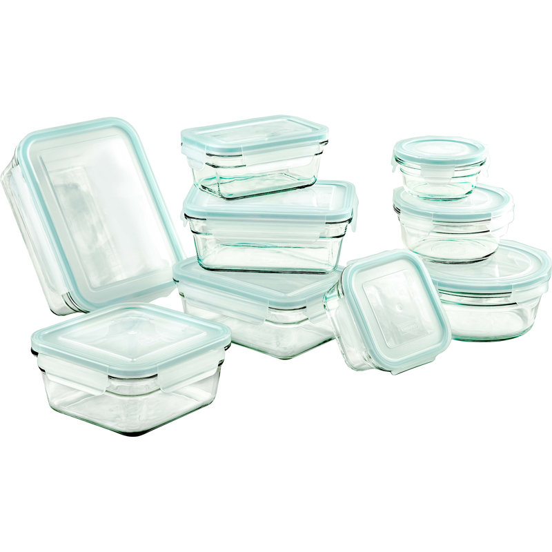 Glass Food Storage - Set of 9 Containers and 9 Lids