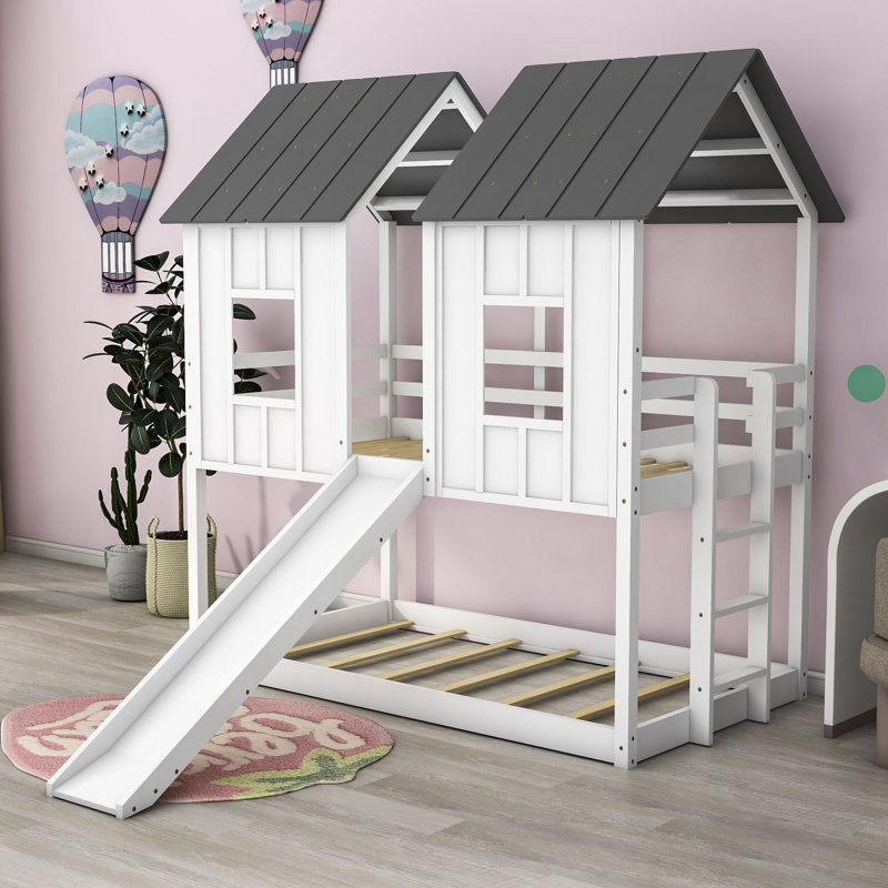 Harper Orchard Ohlson Kids Twin Over Twin Bunk Bed | Wayfair