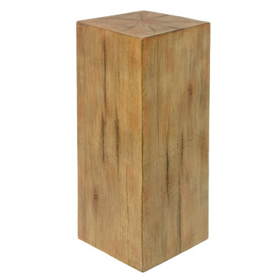 Table de bout avec finition réaliste semblable au bois, hauteur de 32,99 po, option de couleur naturelle, fonctionnalité intérieure et extérieure, pouvant être mélangée pour des arrangements de décoration dynamiques, aspect bois, hauteur, hauteur