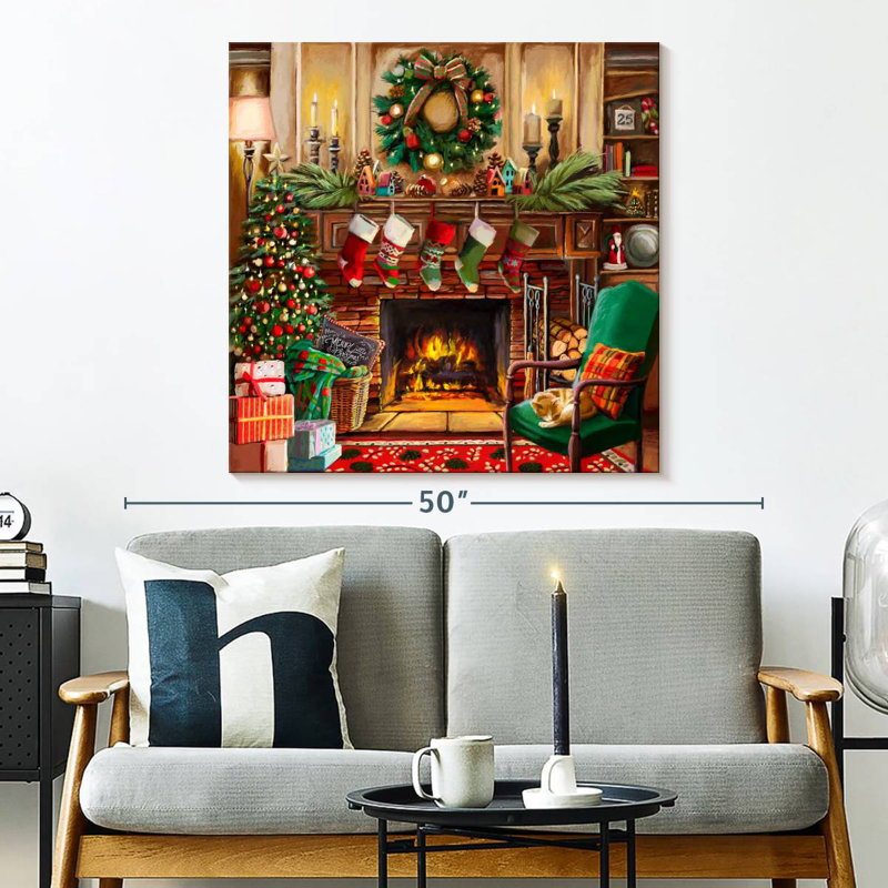 Foyer de Noël Lelend, H 33 po x l 33 po
