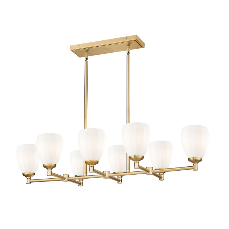 Lustre linéaire à 8 lumières Matheny, Doré