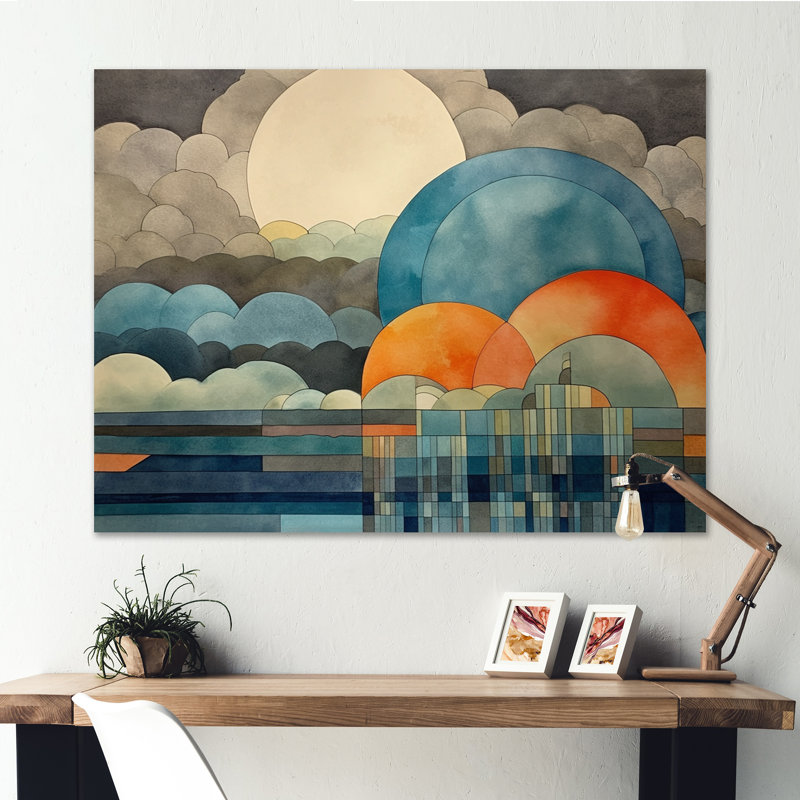 Nuage géant sur toile, H 30 po x l 40 po x P 1,5 po, Toile tendue