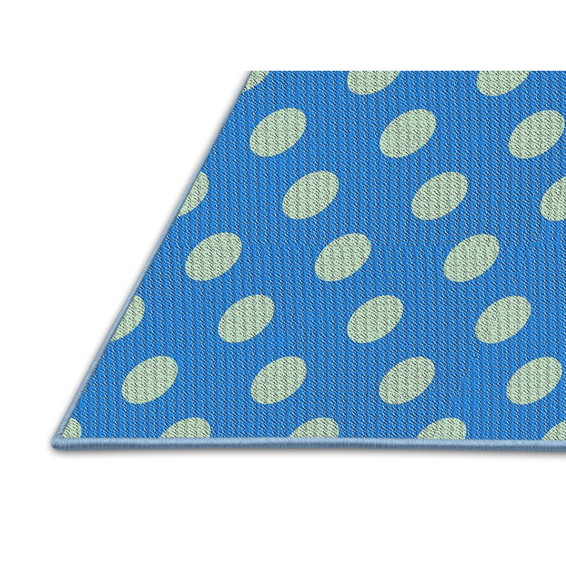 Tapis bleu/vert à motifs Hollingshead, Rectangle 3 pi x 5 pi