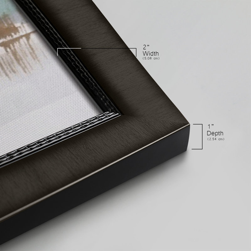 Toile Marsh Reeds II de qualité supérieure, prête à être accrochée, Noir, H 25 po x l 45 po x P 1 po