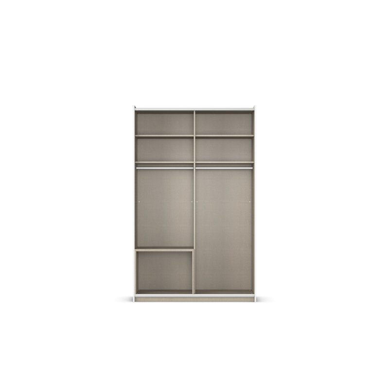 Sevilla sliding door wardrobe, Alpine White/Gray Metallic/Aluminum Colored, 210cm H x 131cm W x 59cm D