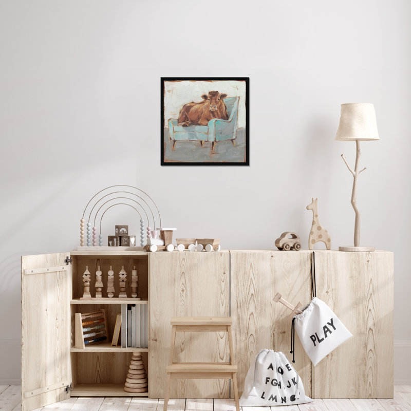 Moo-ving In IV by Ethan Harper - Painting, Black Framed Paper Print, 80cm H x 80cm W x 2.3cm D