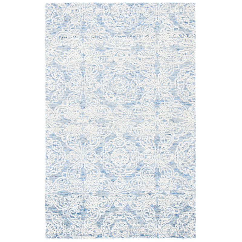 Huntleigh Hand Tufted Indian Wool And Cotton With Latex Oriental Rug, Rectangle 5' x 8'