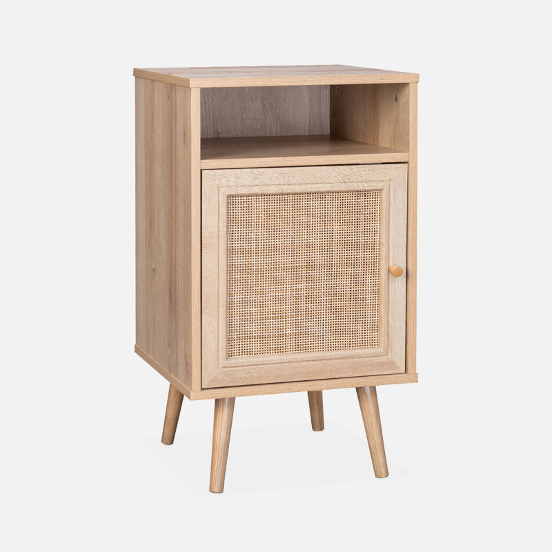 Lindenfield 40cm W Manufactured Wood Bedside Table, Clear