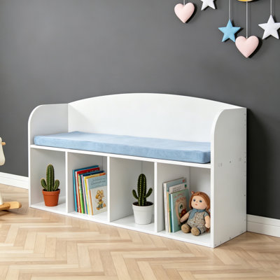 Bookshelf With Reading Nook, Storage Bench With Book Rack