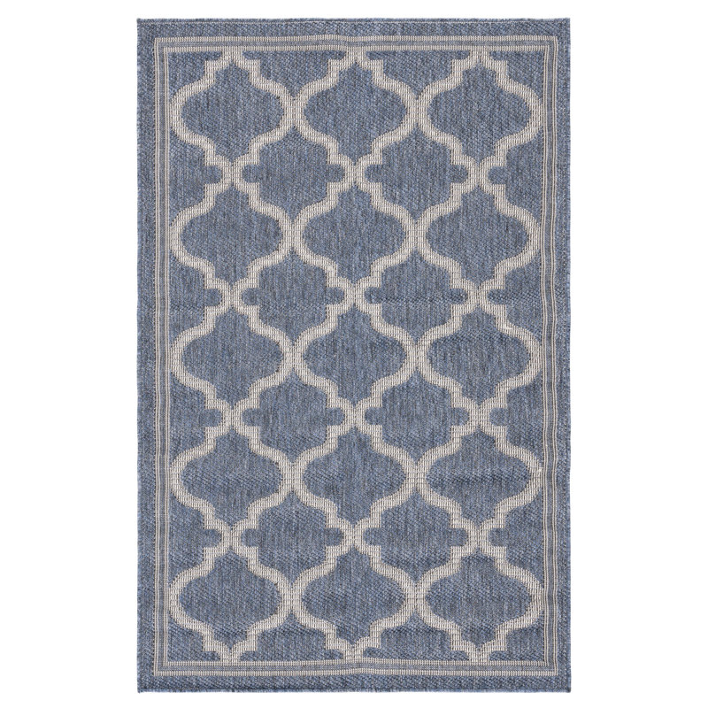 Tapis d'intérieur / extérieur à motif géométrique lavable à la machine MSR Cy Martha Stewart, Tapis de couloir de 2 pi x 7 pi
