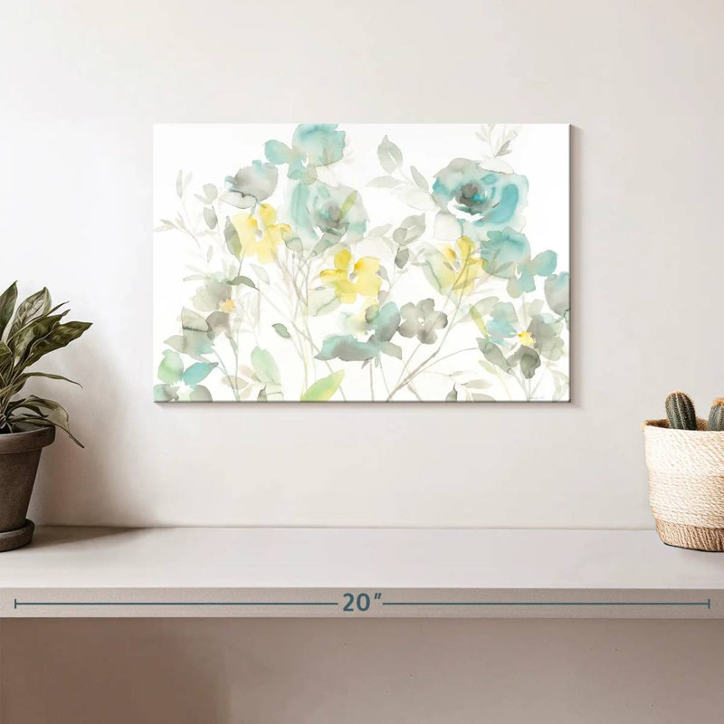 Avery Aqua Roses Shadows, 8" H x 12" W