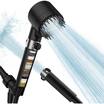 18-Stage Filtered High-Pressure Showerhead With Handheld & 3 Spray Modes For Hard Water