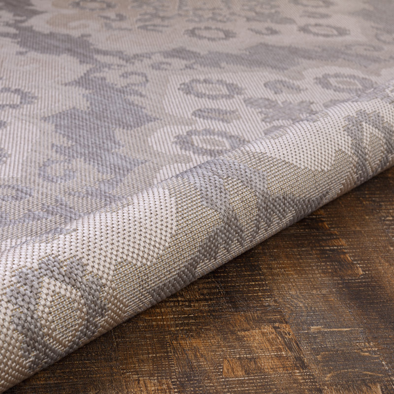 Tapis intérieur / extérieur gris Kraemer, Rectangle 8 pi x 10 pi