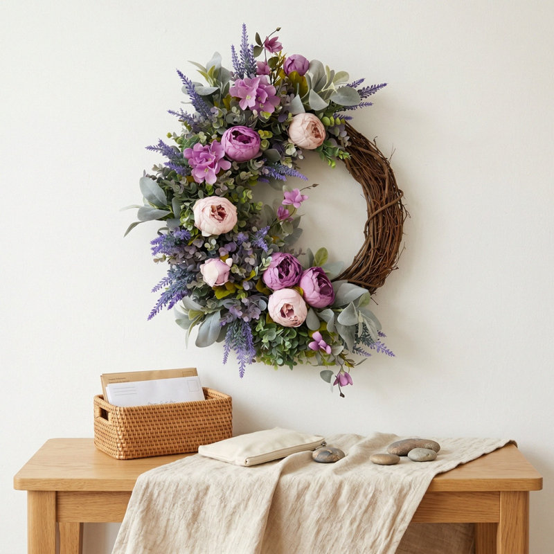 Couronne de pivoines artificielles 20 po