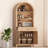71" Arched Storage Bookcase, Display Cabinet With Adjustable Shelf And Drawer-477896556