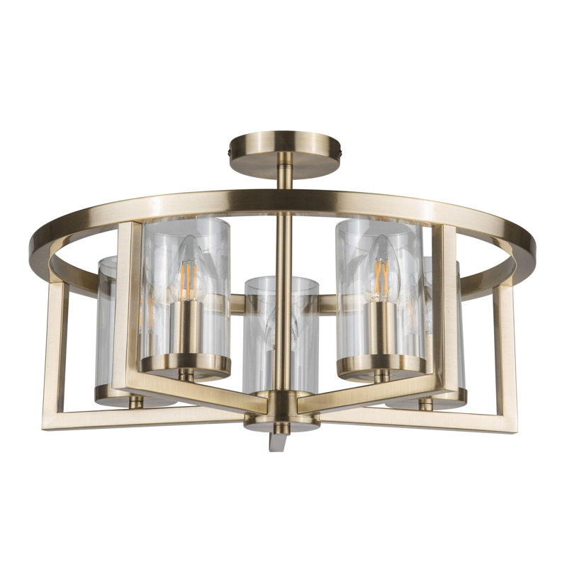 Aundre 5 - Light Chandelier Pendant, Antique Brass
