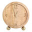 Horloge décorative ronde en bois avec pieds en fer pour décoration intérieure - Horloge de table pour manteau de cheminée, vestibule ou bureau - 7 po, brun clair et brun