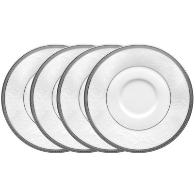 Noritake Regina Platinum Set of 4 Saucers, 6"