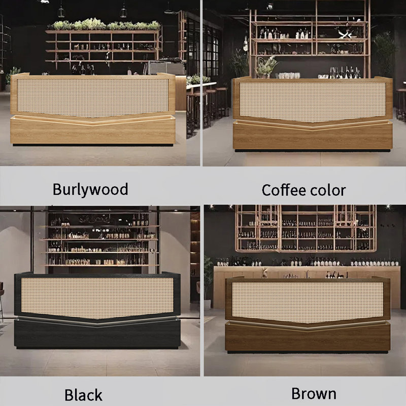 Retro Huron Bar Counter with Storage and Serving Function, Black