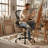 Ergonomic Drafting Chair with Flip-up Armrests and Adjustable Footrest Ring-1969279667