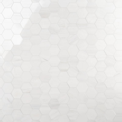 Bianco 10.37" x 12" Marble Honeycomb Mosaic Tile