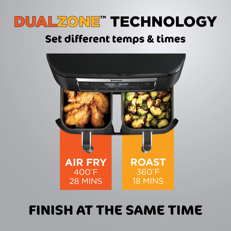 Land a Ninja DualZone 2-basket 6-qt. air fryer with smart finish