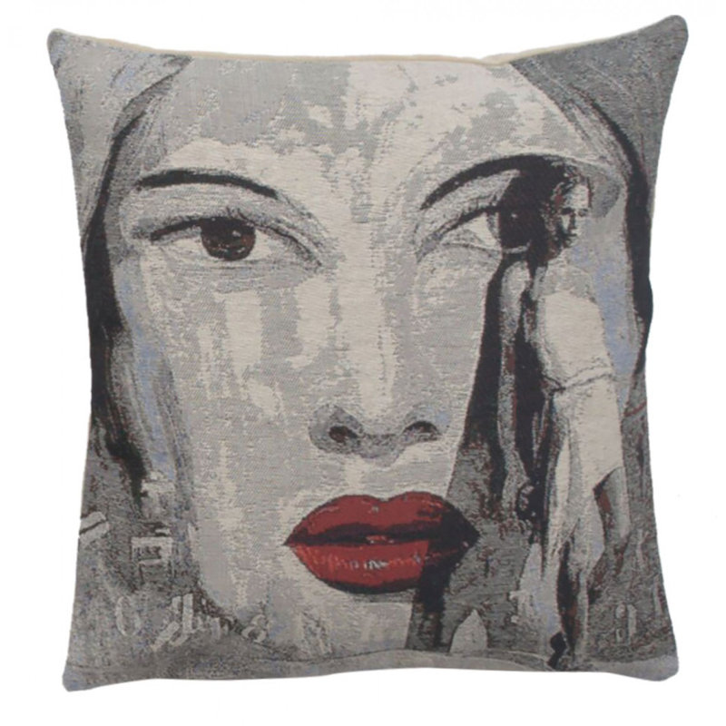 Contemporary Cotton Blend Pillow Cover