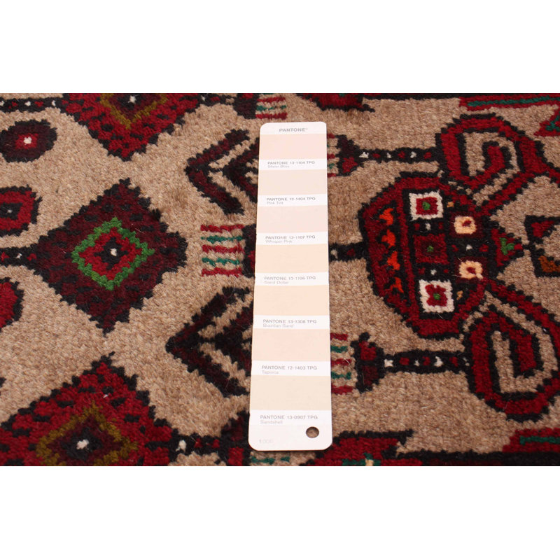 Tapis unique nouvel âge 3 pi 5 po x 5 pi 9 po brun clair / rouge