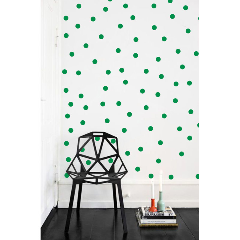 Adhésif décoratif à pois, H 48 po x l 78 po x P 0,01 po, Vert clair
