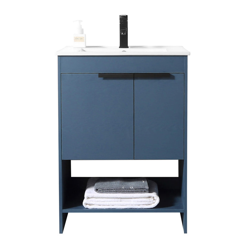 Meuble-lavabo simple 24 po, Bleu marine
